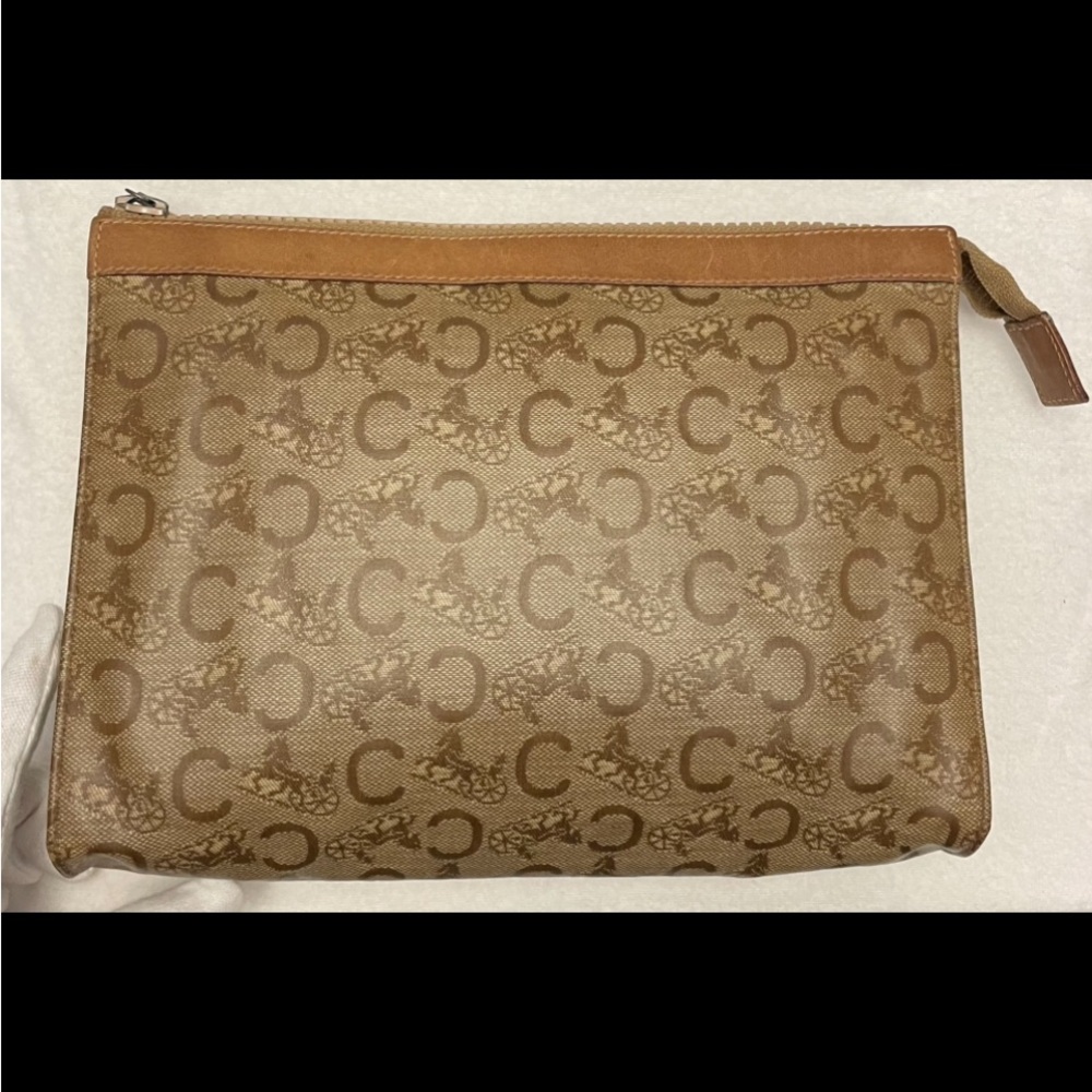 Celine Authentic Vintage Carriage Print Clutch